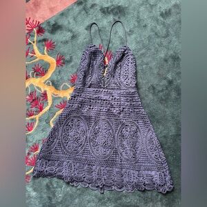 Lovers + Friends Lace Mini Dress - Navy Blue